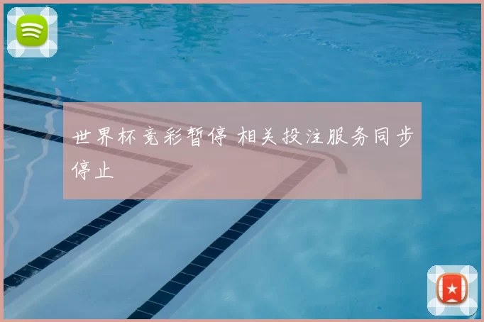 世界杯竞彩暂停 相关投注服务同步停止