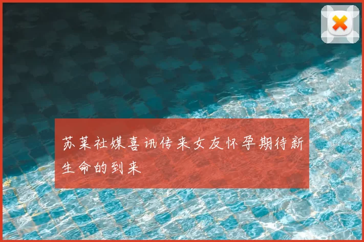 苏莱社媒喜讯传来女友怀孕期待新生命的到来
